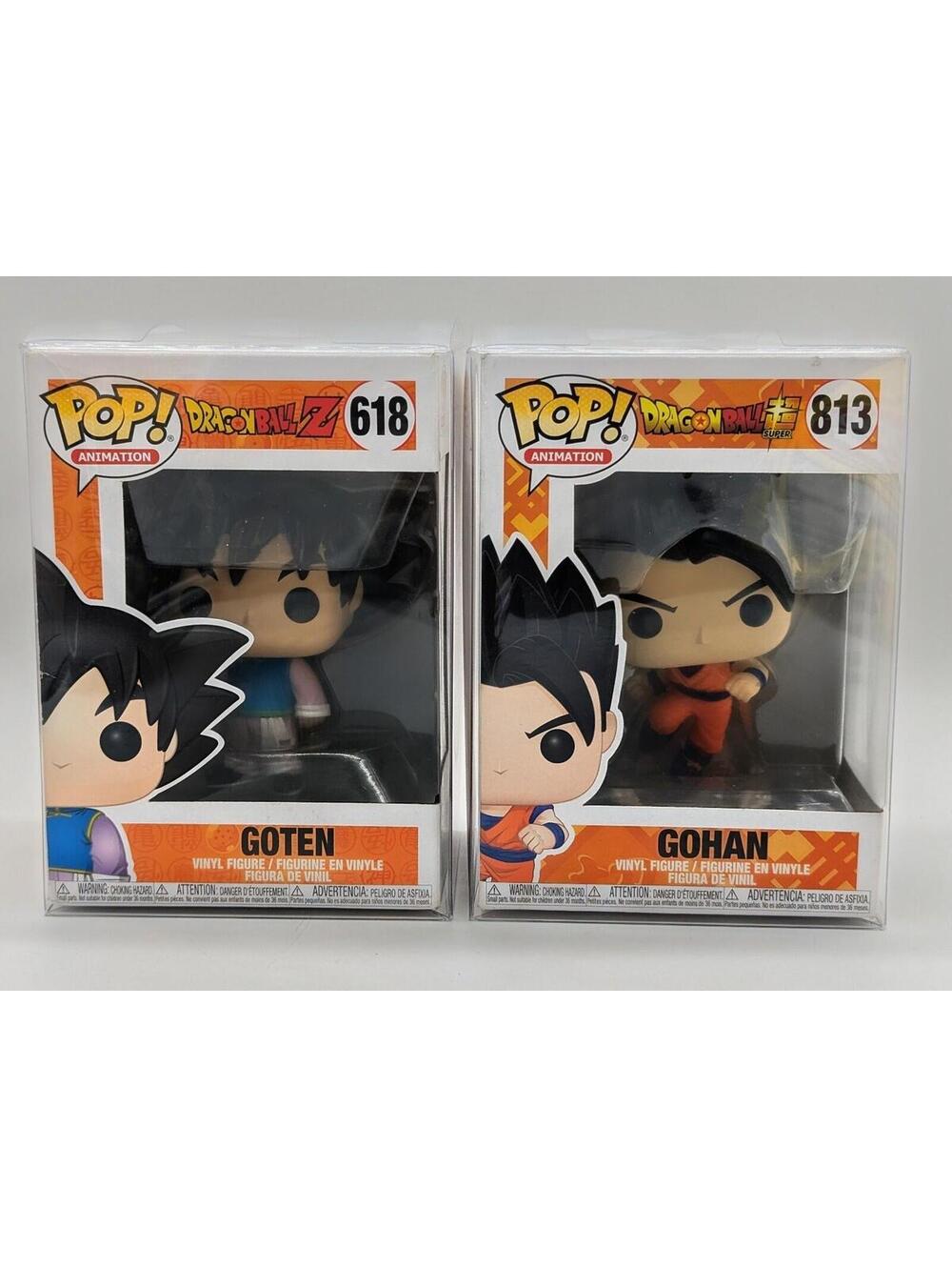 Funko POP! Anime Dragon Ball Z Super Gohan #813 & Goten #618 Figure + Protector